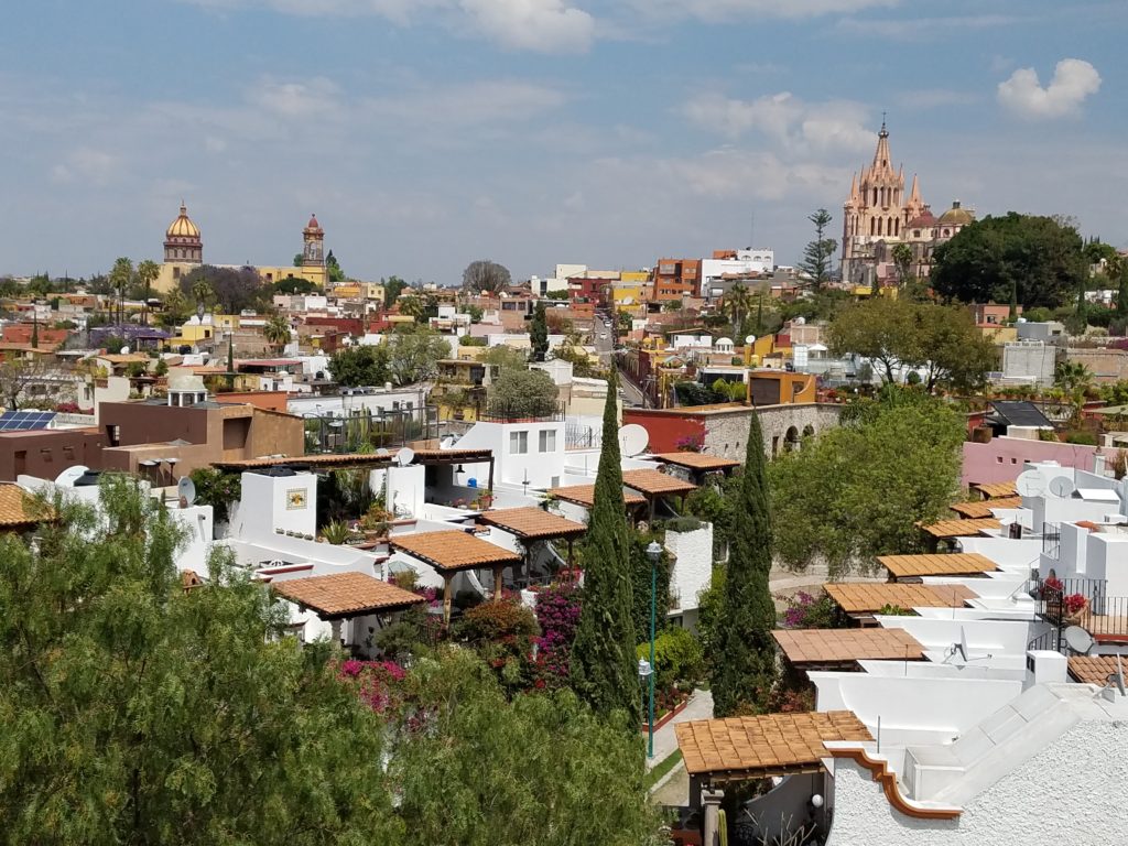 Daytime view of San Miguel de Allende from Luna Rooftop Tapas Bar of the Rosewood Hotel