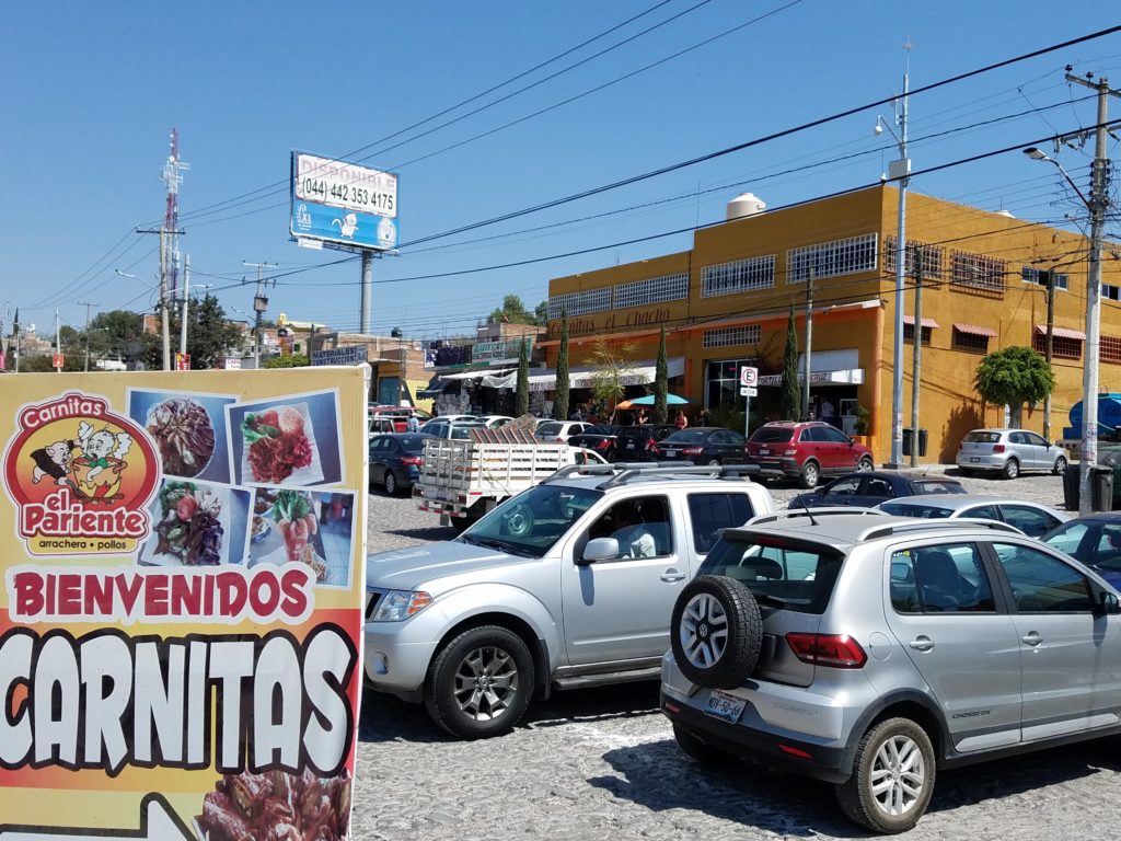 Parking lot of a very busy Carnita restaurant