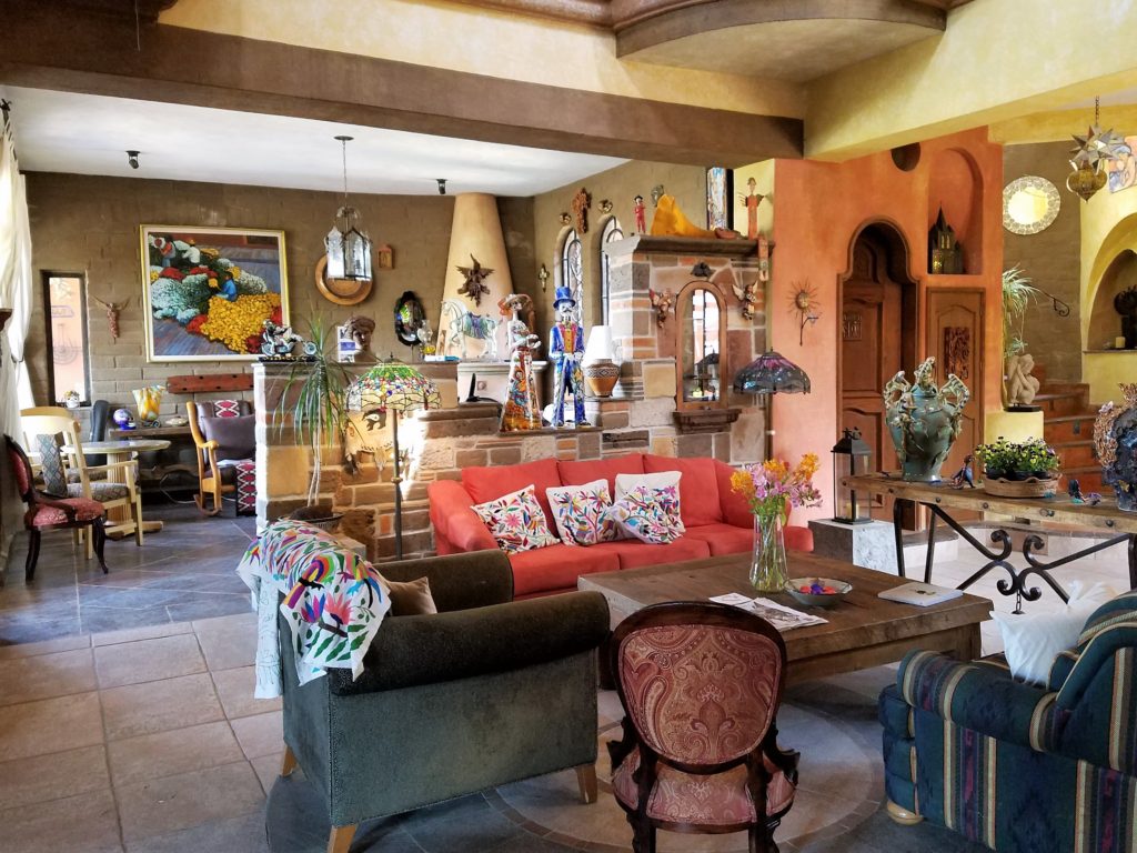 One of the sitting rooms at Hotel Boutique Casa Angelitos