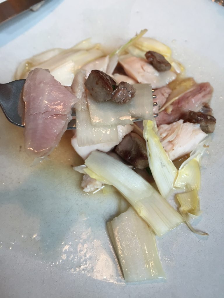 Sodam chicken with white asparagus