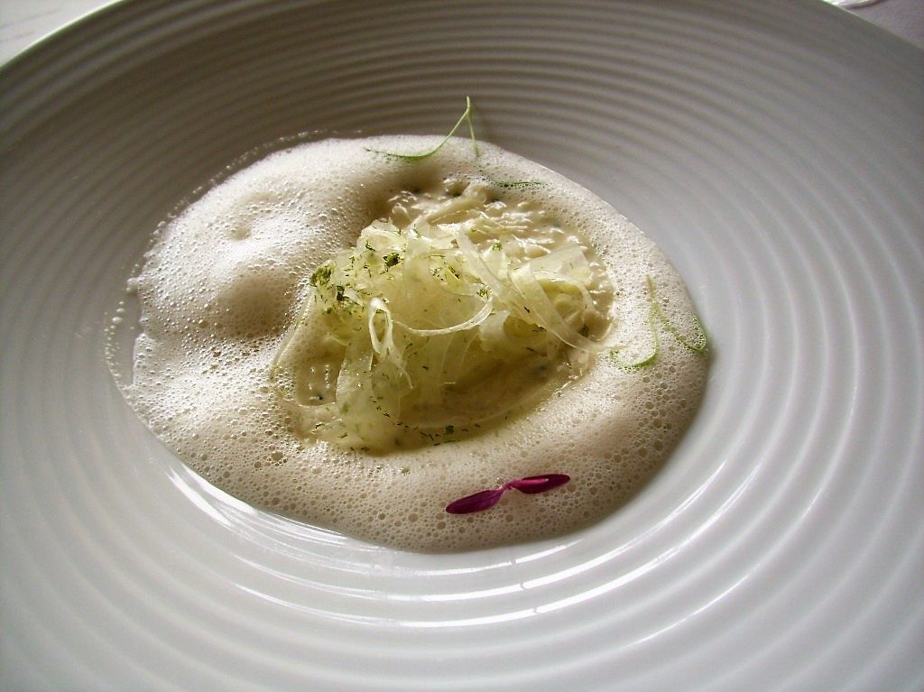 Little Pearls of Fennel in Raw, Risotto, and Emulsion at Martin Berasategui