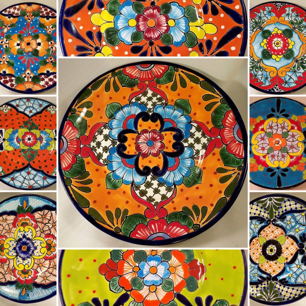 Hand painted ceramic plates the Mercado de Artesanias La Ciudadela, Mexico CIty