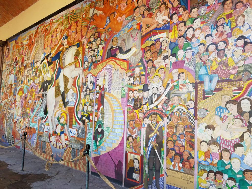 Mural in Instituto Allende Courtyard in San Miguel de Allende, Mexico