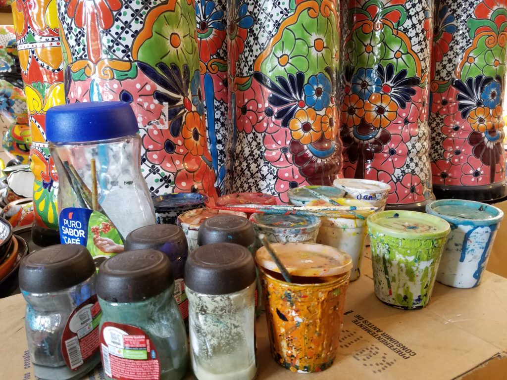 Paint for ceramics in Dolores Hidalgo, Mexico