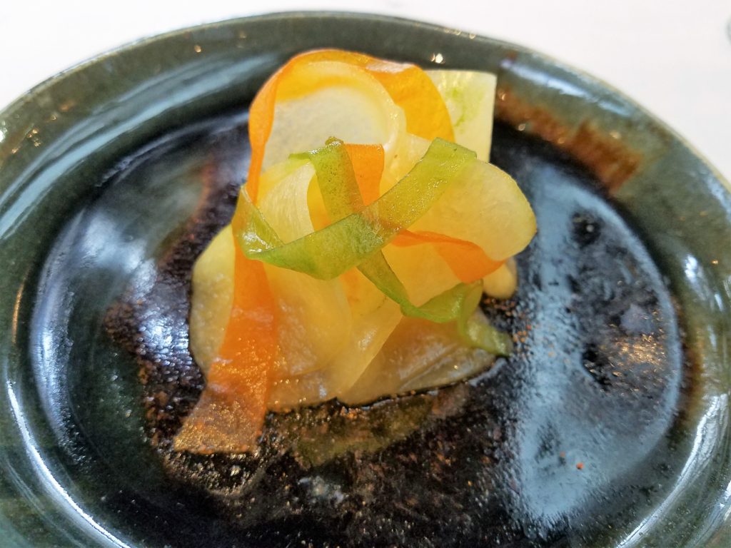 OCEAN FLOOR scallop, sweet cucumber, seaweed at Central in Lima, Peru