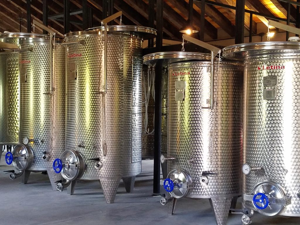 Stainless Steel Tanks at La Santisma Trinidad Winery, Mexico