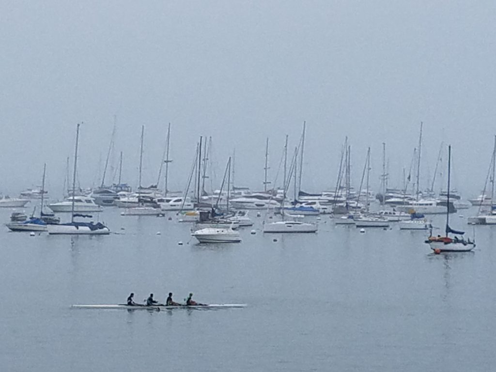 Marina in Callao with sailboats and sculls, Peru