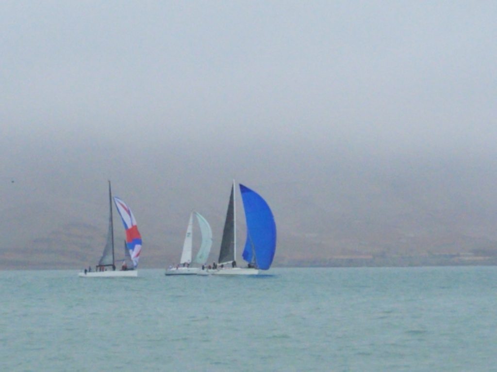 Sailboat regatta off Callao, Peru