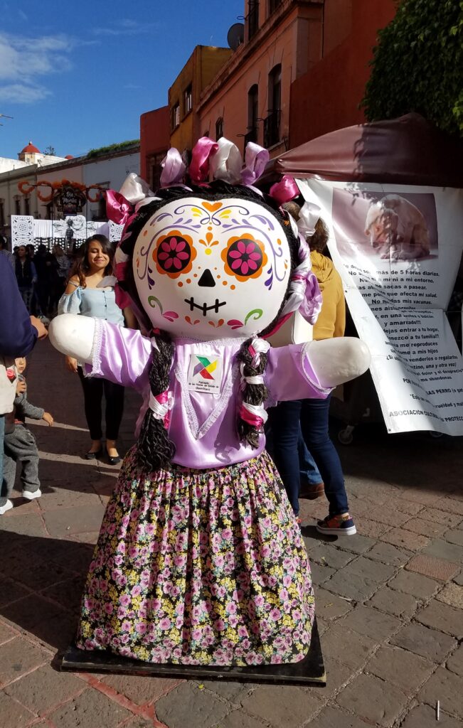 Maria or "lele" doll dressed for Dia de los Muertos
