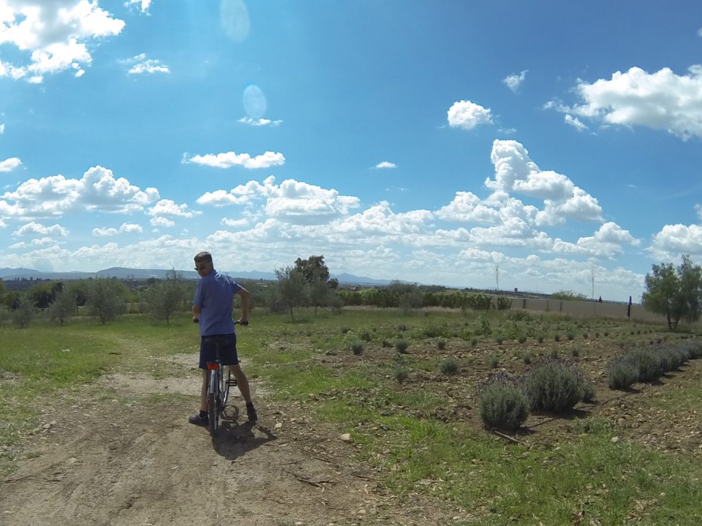 Tom on a bike ride around La Santisma Trinidad, Mexico