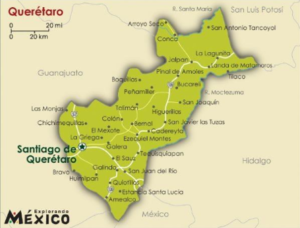 Map of Queretaro, Mexico