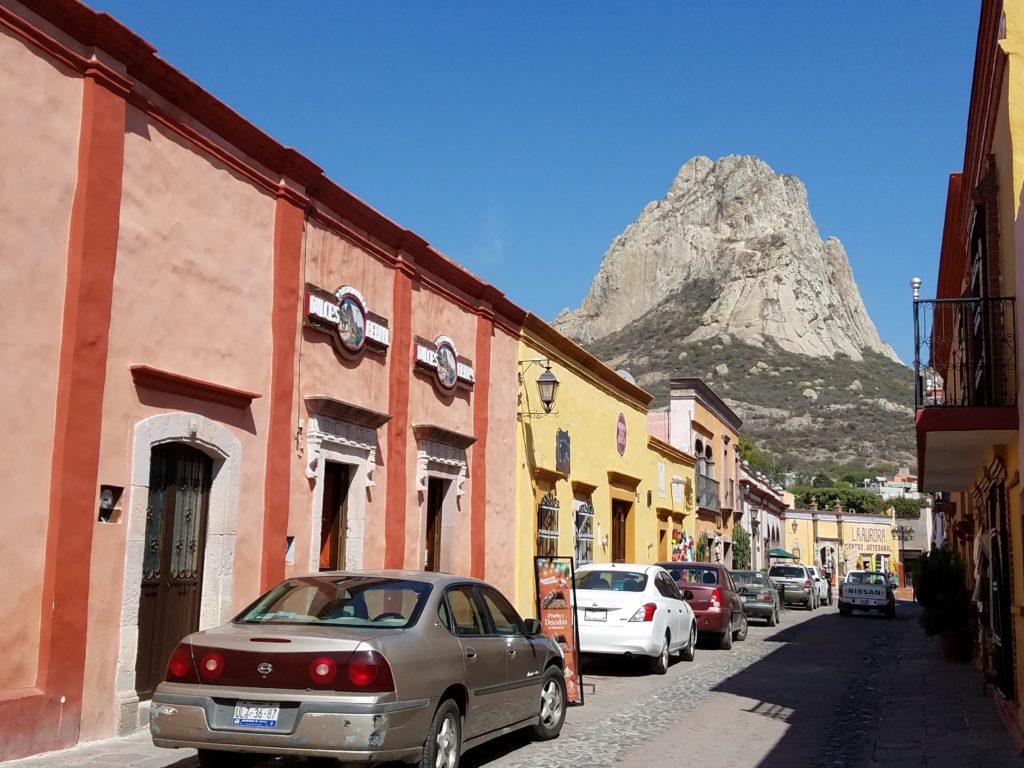 A street view of Pena de Bernal, Mexico