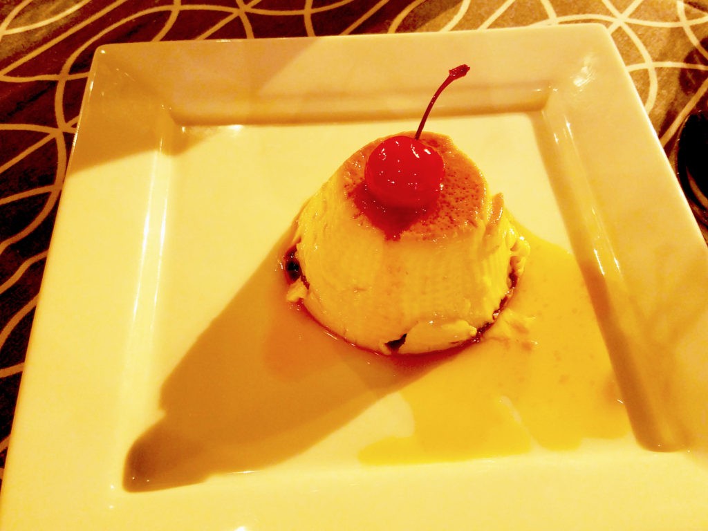 Dessert flan at Centro Restaurant 1810