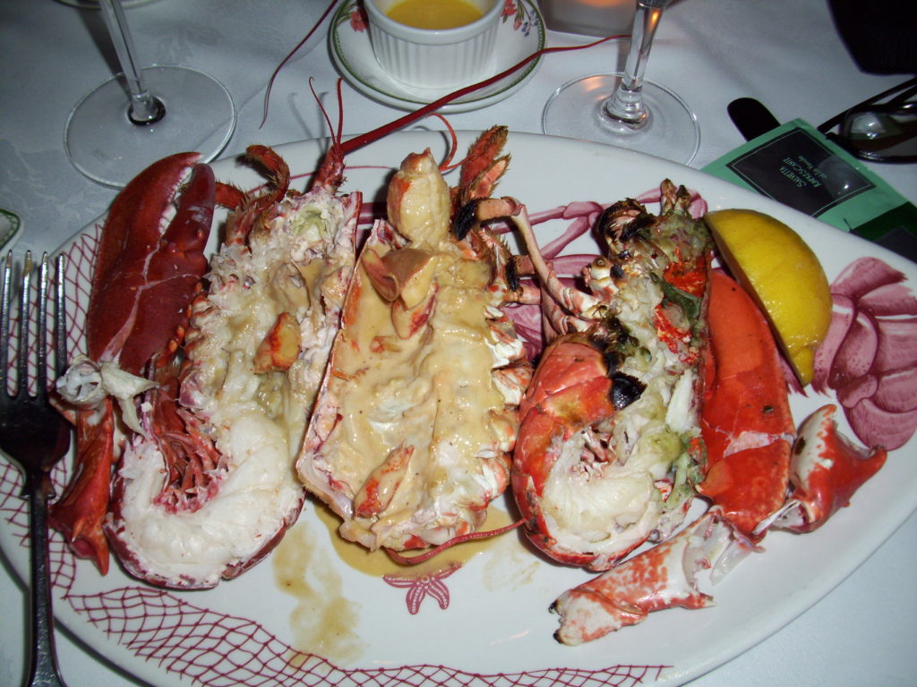 Lobster prepared three ways: Steamed, Whiskey Creme, and Broiled at King Sitric, Howth, Ireland