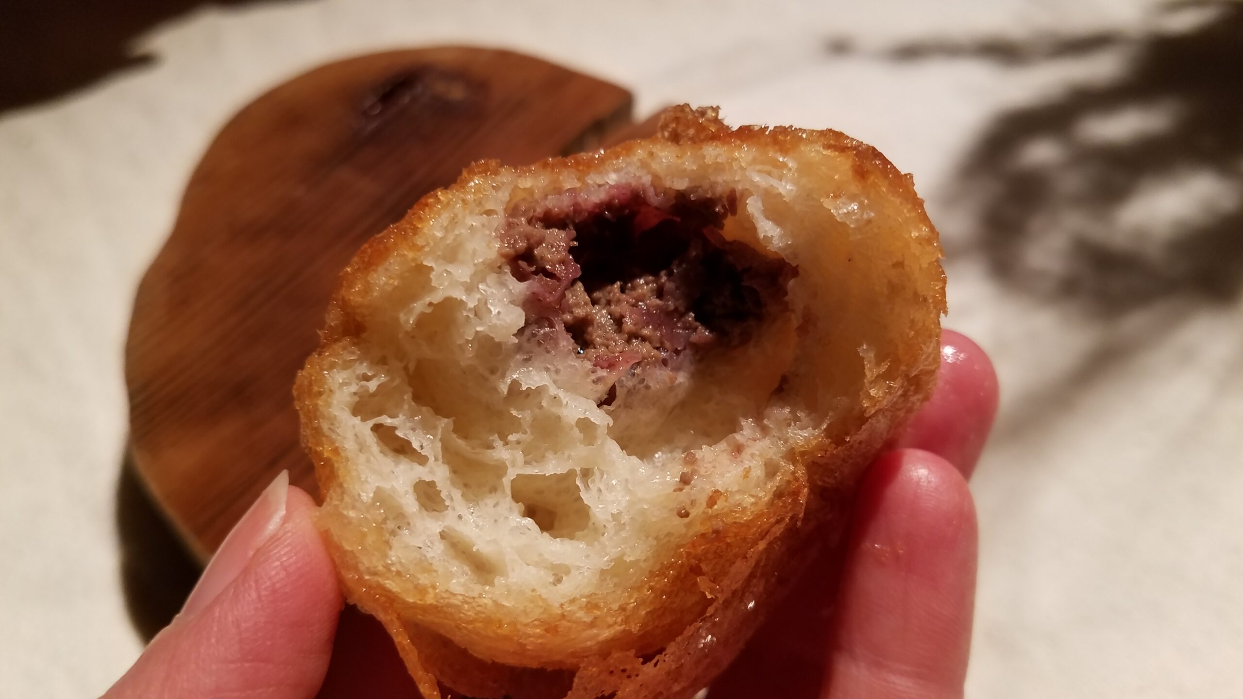 3. donut with pate of lamb brains and preserved red fruits-2