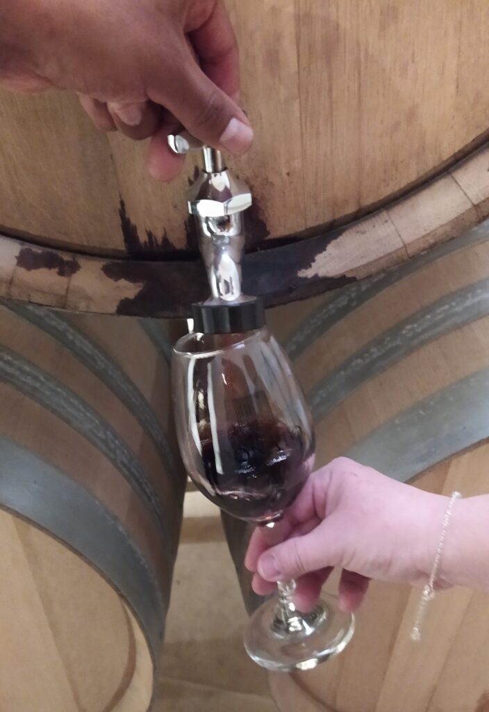 Queretaro Wineries: Port tasting from barrel at Donato