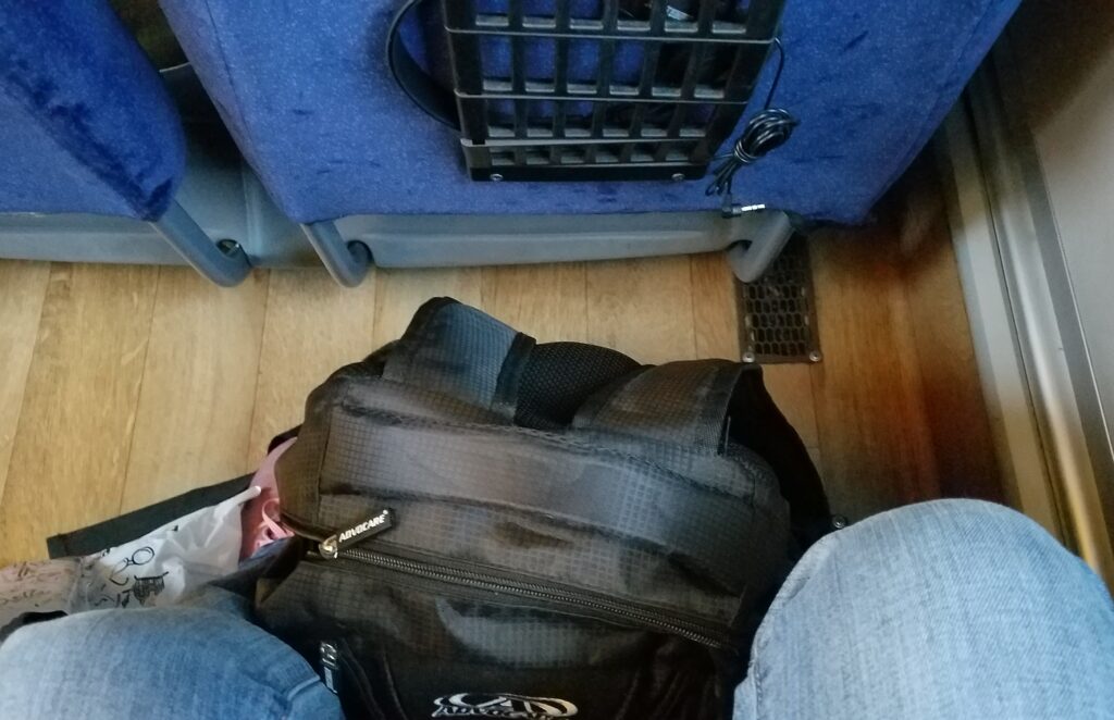 Plenty of leg room between seats when traveling by bus