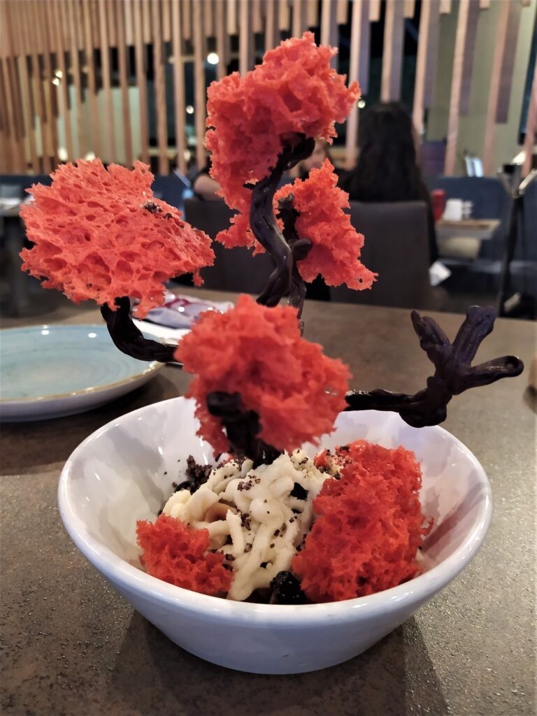 Bonsai Tree dessert at Furi restaurant, Queretaro, Mexico