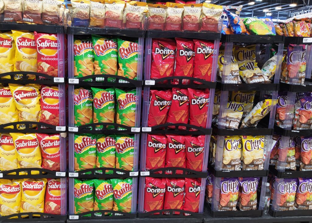 Potato chips at a grocery store in Mexico