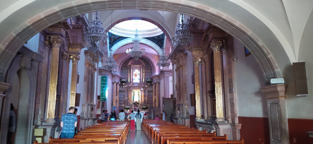 Interior of Templo de la Santa Cruz, Queretaro, Mexico