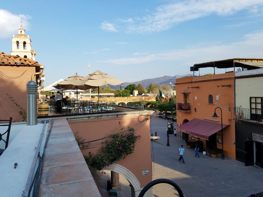 Rooftop restaurant views in Tequisquiapan, Mexico