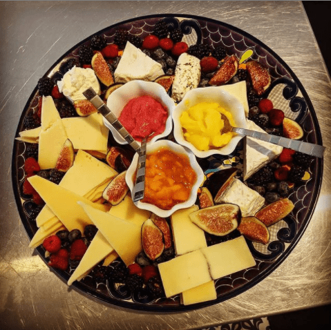 Queretaro regional cheeses and fruit platter