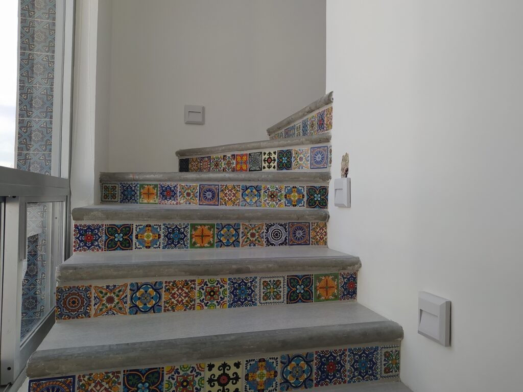 Tiled stairs in our house in Mexico