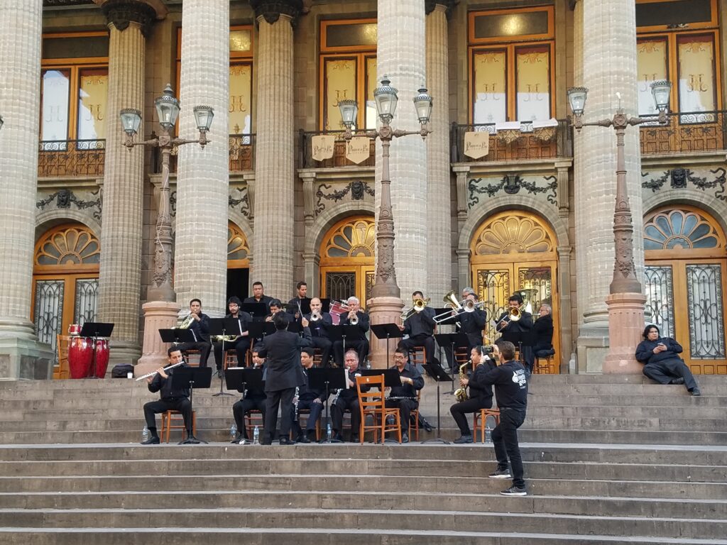 Orchestra on the steps of Teatro Juarez, Guanajuato City, Mexico