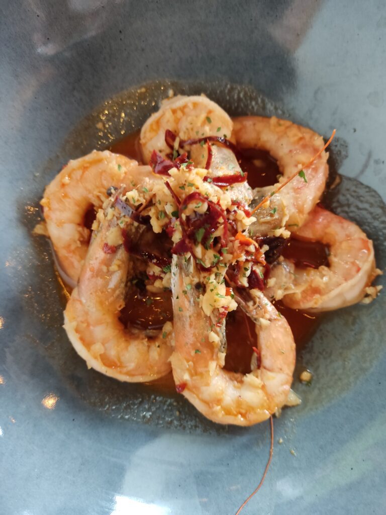 Garlic Shrimp at Vinopremier, Juriquilla, Mexico