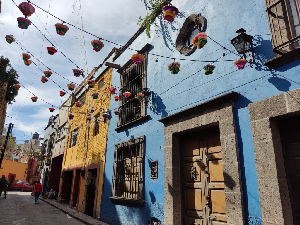 Street decorations during Christmas in San Miguel de Allende