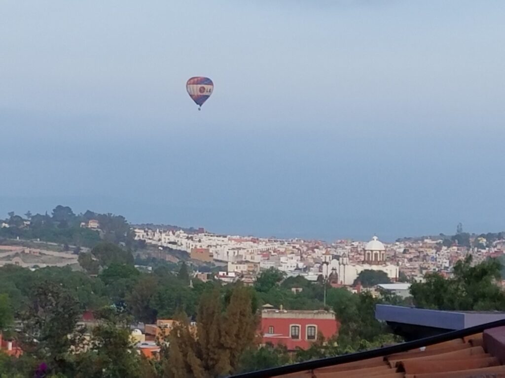 Hot air balloon over San Miguel de Allende, Mexico